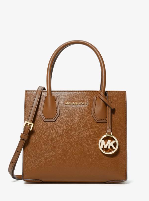 Damske Prenosná Taška Michael Kors Mercer Medium Pebbled Leather Hnede - Kabelky Michael Kors Vypredaj | OIAYS-0361